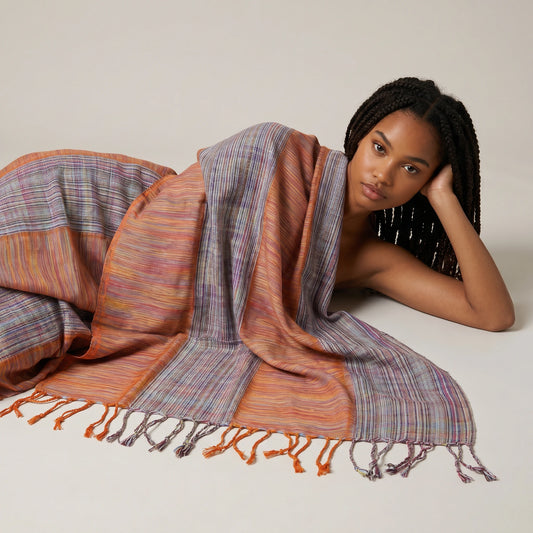 Handwoven Salad and Flog Scarf